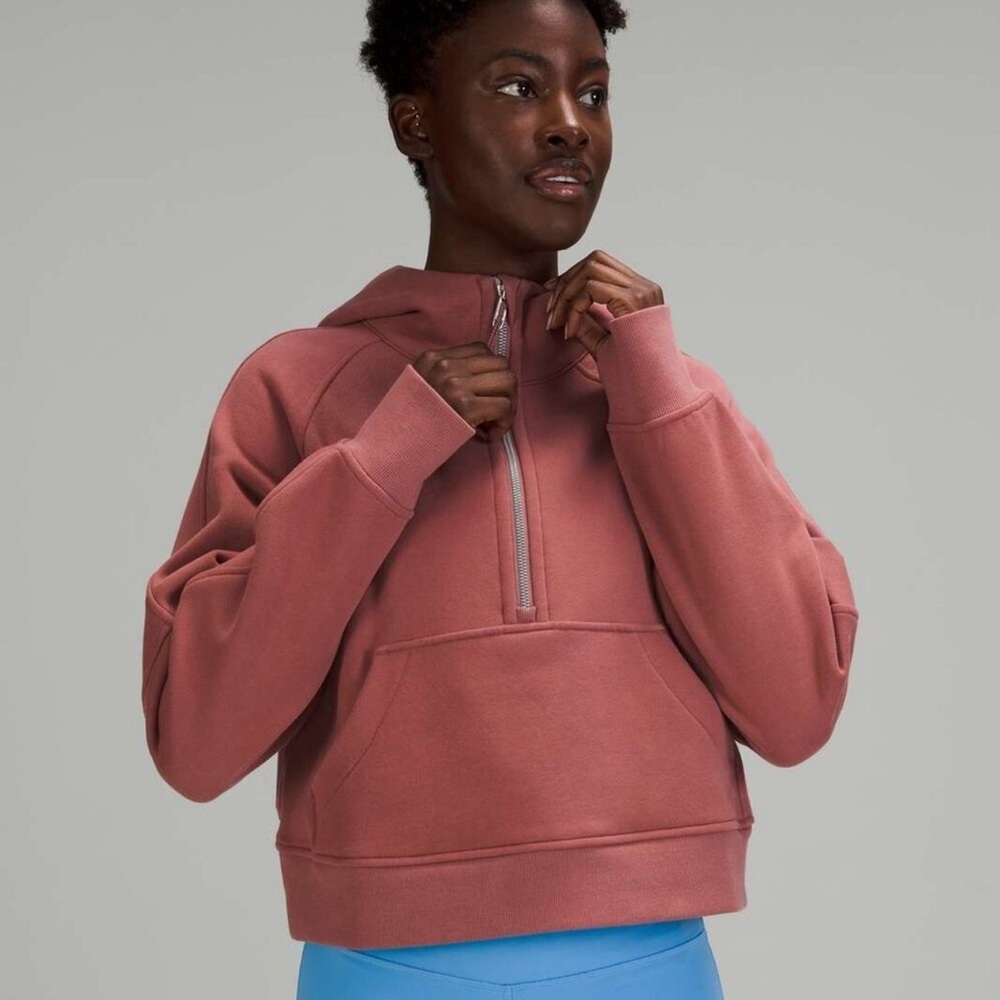 NWT Scuba Oversized 1/2 Zip Hoodie in Spiced Chai